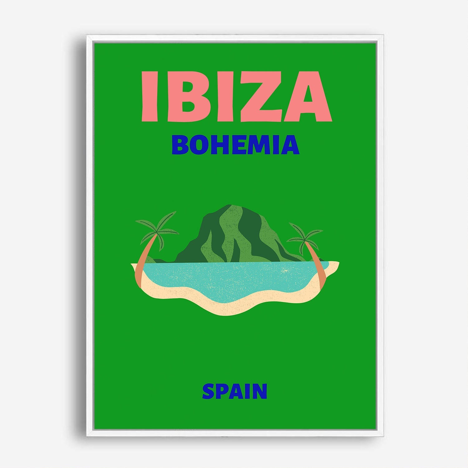 Wes Co Gallery Poster Ibiza Bohemia Island Spain Colorful Travel 5 x 7" Home Goods - Travel Illustrations Edge to edge Art Print