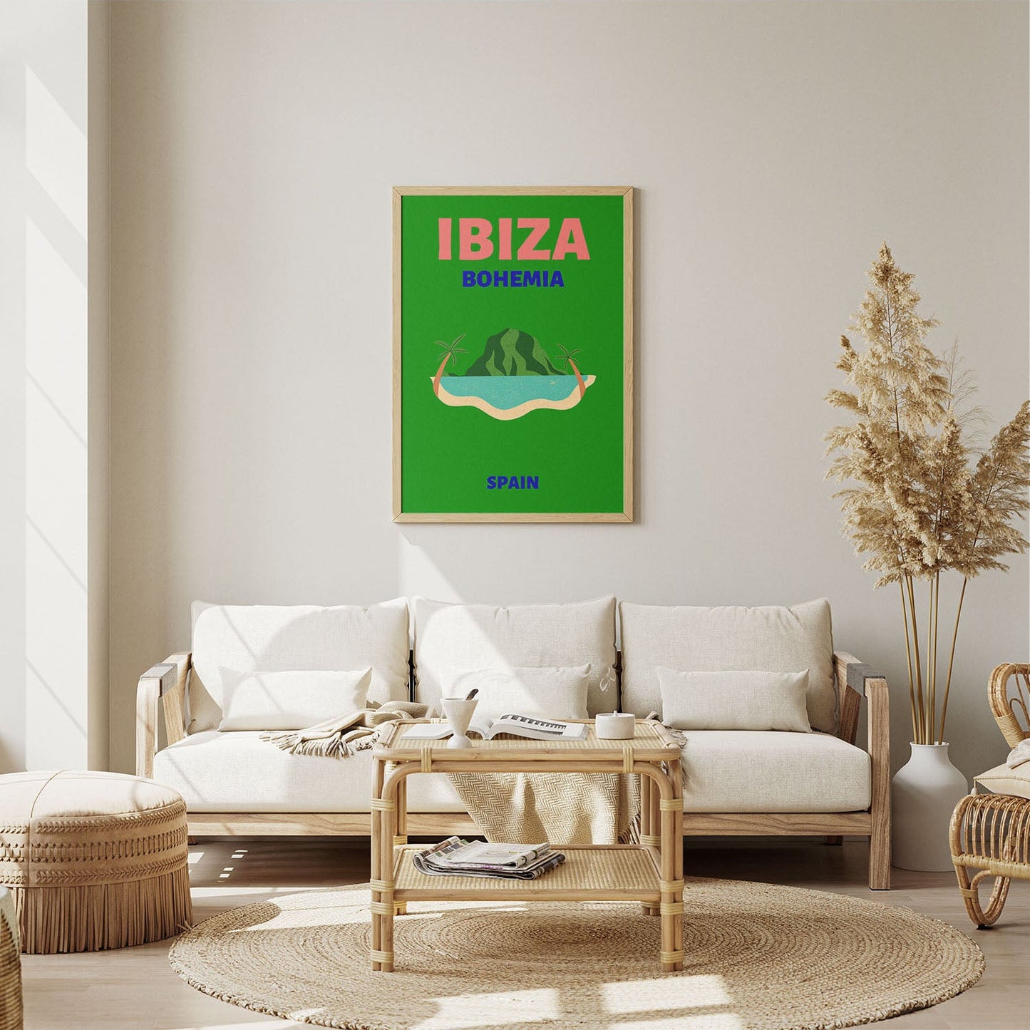 Wes Co Gallery Poster Ibiza Bohemia Island Spain Colorful Travel 8 x 10" Home Goods - Travel Illustrations Edge to edge Art Print