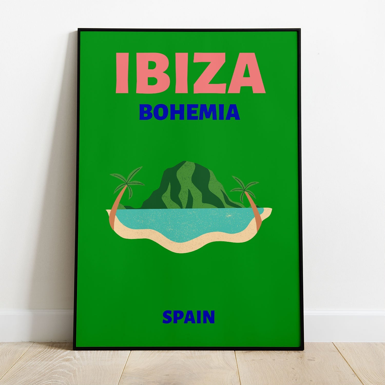 Wes Co Gallery Poster Ibiza Bohemia Island Spain Colorful Travel 8 x 10" Home Goods - Travel Illustrations Edge to edge Art Print