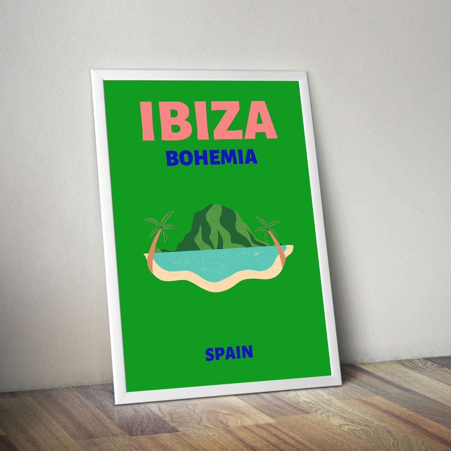 Wes Co Gallery Poster Ibiza Bohemia Island Spain Colorful Travel 16 x 20" Home Goods - Travel Illustrations Edge to edge Art Print