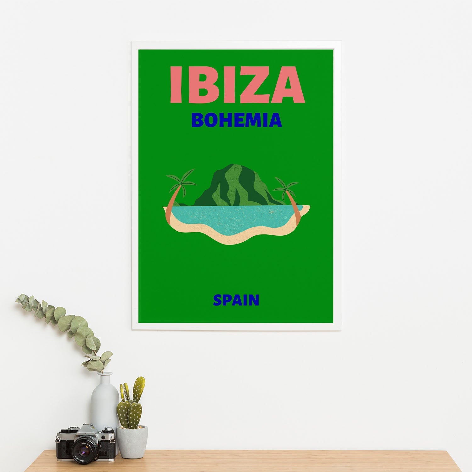 Wes Co Gallery Poster Ibiza Bohemia Island Spain Colorful Travel 16 x 20" Home Goods - Travel Illustrations Edge to edge Art Print