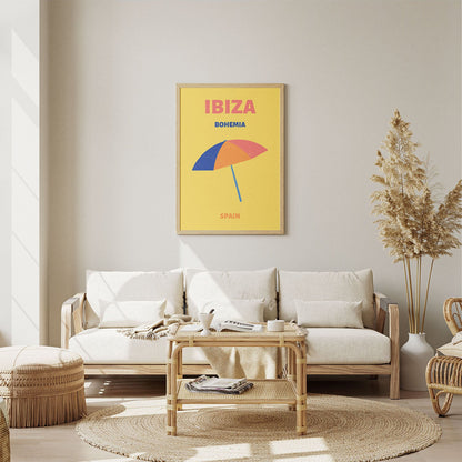 Wes Co Gallery Poster Ibiza Bohemia Yellow Spain Colorful Travel 8 x 10" Home Goods - Travel Illustrations Edge to edge Art Print