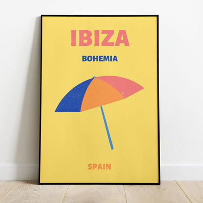 Wes Co Gallery Poster Ibiza Bohemia Yellow Spain Colorful Travel 8 x 10" Home Goods - Travel Illustrations Edge to edge Art Print