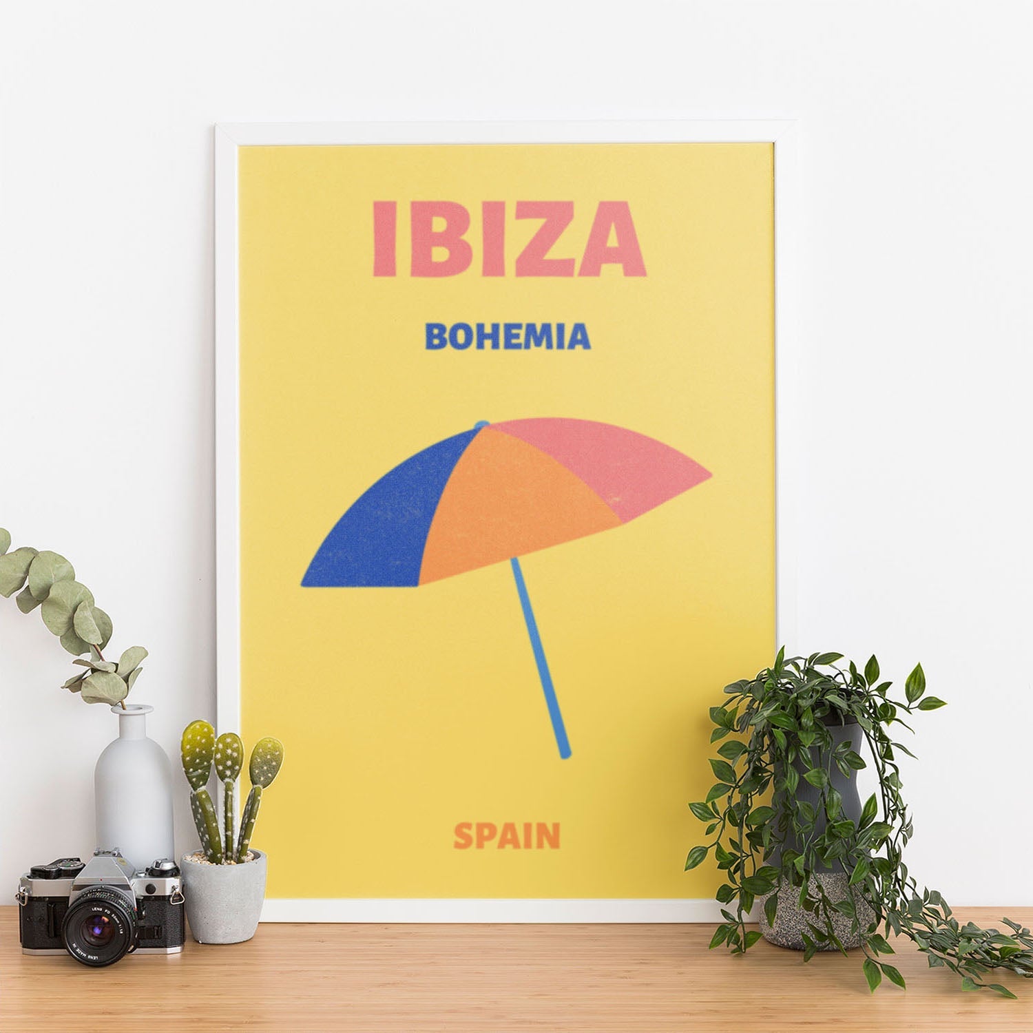 Wes Co Gallery Poster Ibiza Bohemia Yellow Spain Colorful Travel 12 x 16" Home Goods - Travel Illustrations Edge to edge Art Print