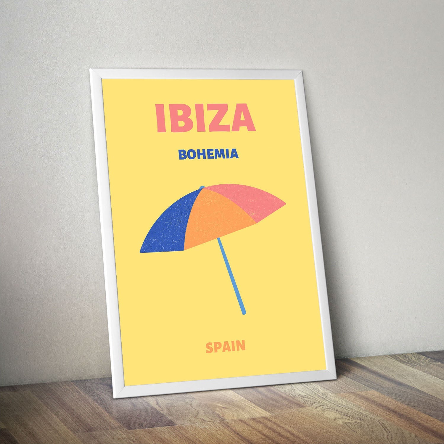 Wes Co Gallery Poster Ibiza Bohemia Yellow Spain Colorful Travel 16 x 20" Home Goods - Travel Illustrations Edge to edge Art Print