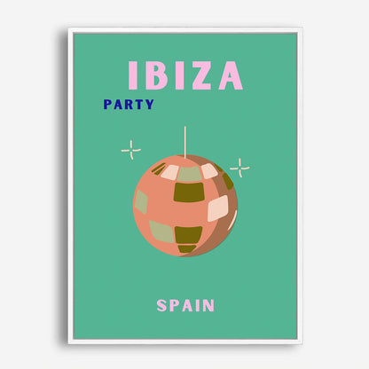 Wes Co Gallery Poster Ibiza Party Spain Colorful Travel 5 x 7" Home Goods - Travel Illustrations Edge to edge Art Print