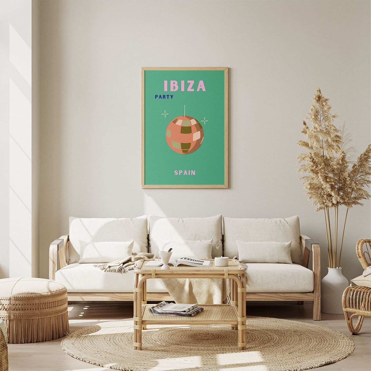 Wes Co Gallery Poster Ibiza Party Spain Colorful Travel 8 x 10" Home Goods - Travel Illustrations Edge to edge Art Print