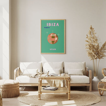 Wes Co Gallery Poster Ibiza Party Spain Colorful Travel 8 x 10" Home Goods - Travel Illustrations Edge to edge Art Print