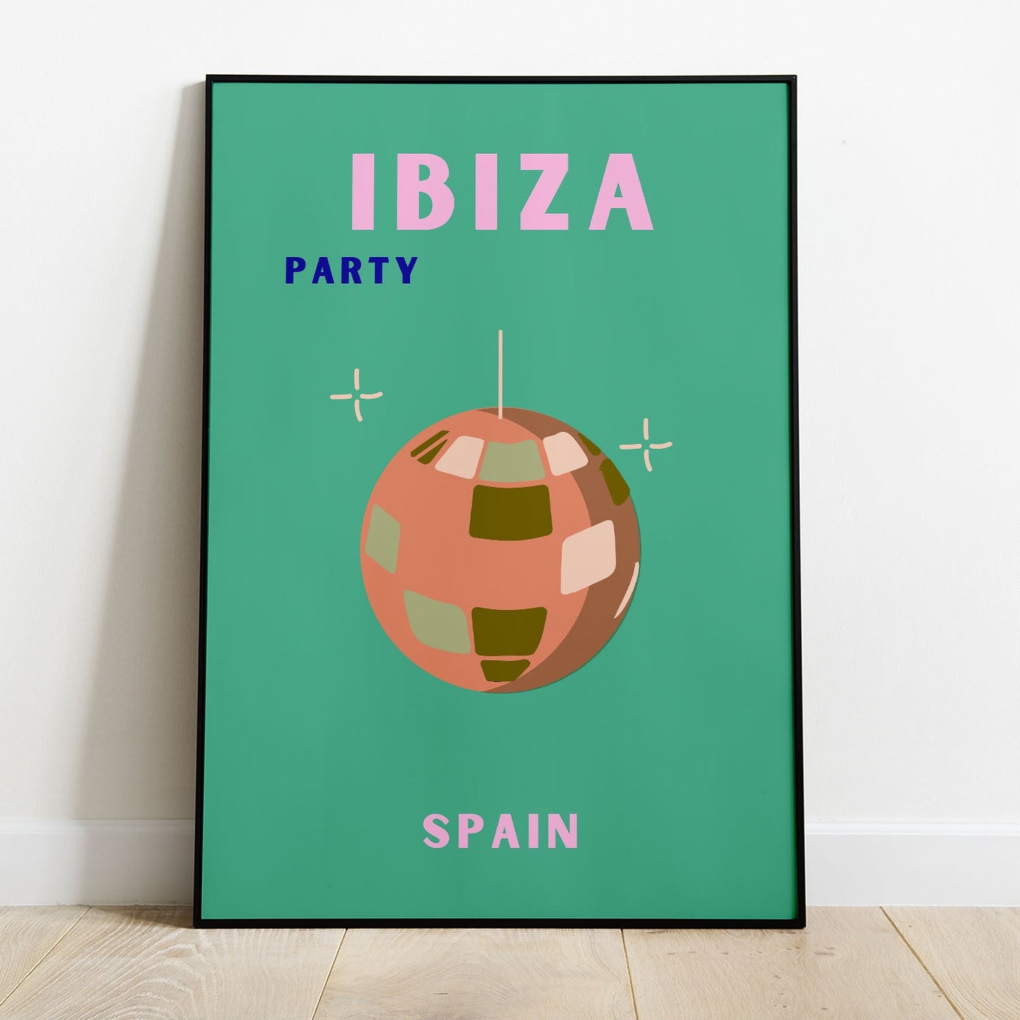 Wes Co Gallery Poster Ibiza Party Spain Colorful Travel 8 x 10" Home Goods - Travel Illustrations Edge to edge Art Print