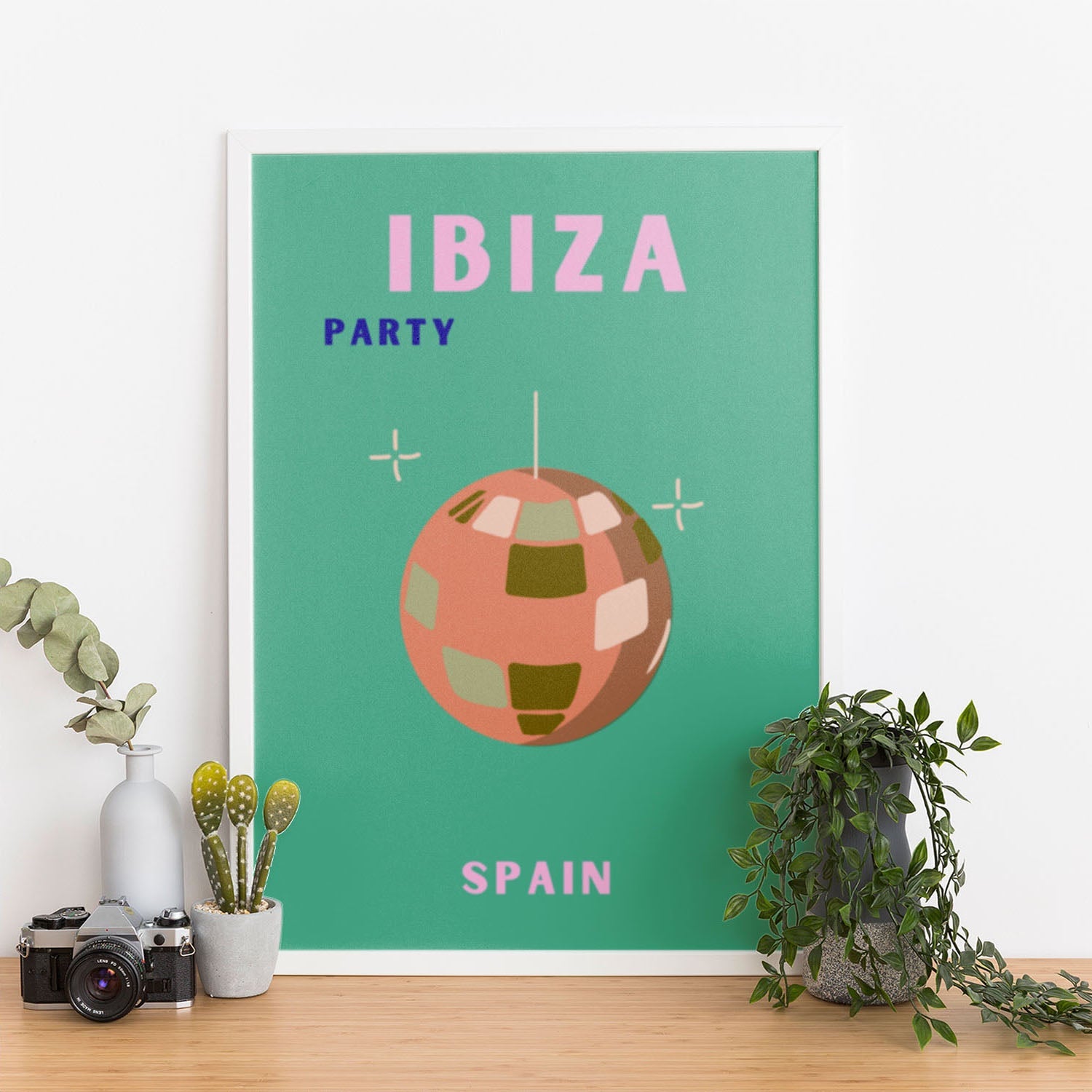 Wes Co Gallery Poster Ibiza Party Spain Colorful Travel 12 x 16" Home Goods - Travel Illustrations Edge to edge Art Print