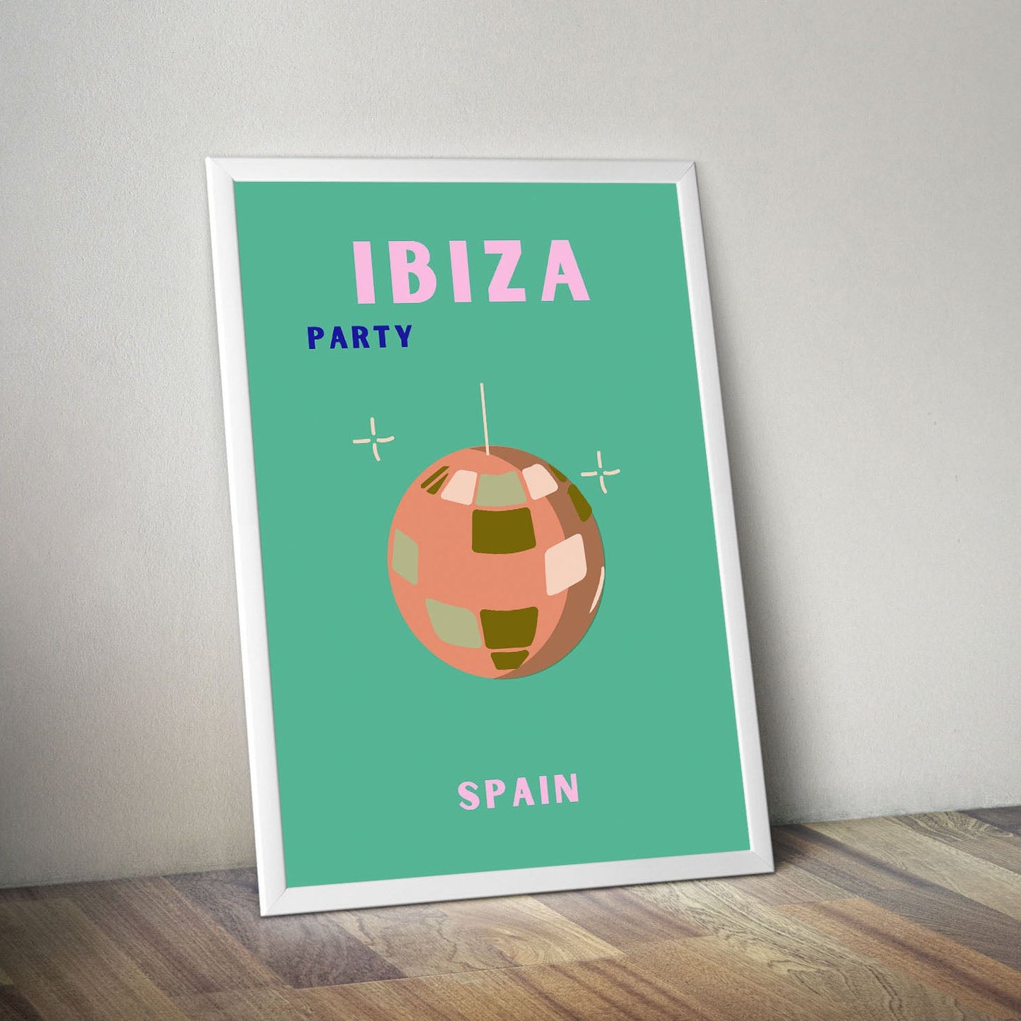 Wes Co Gallery Poster Ibiza Party Spain Colorful Travel 16 x 20" Home Goods - Travel Illustrations Edge to edge Art Print