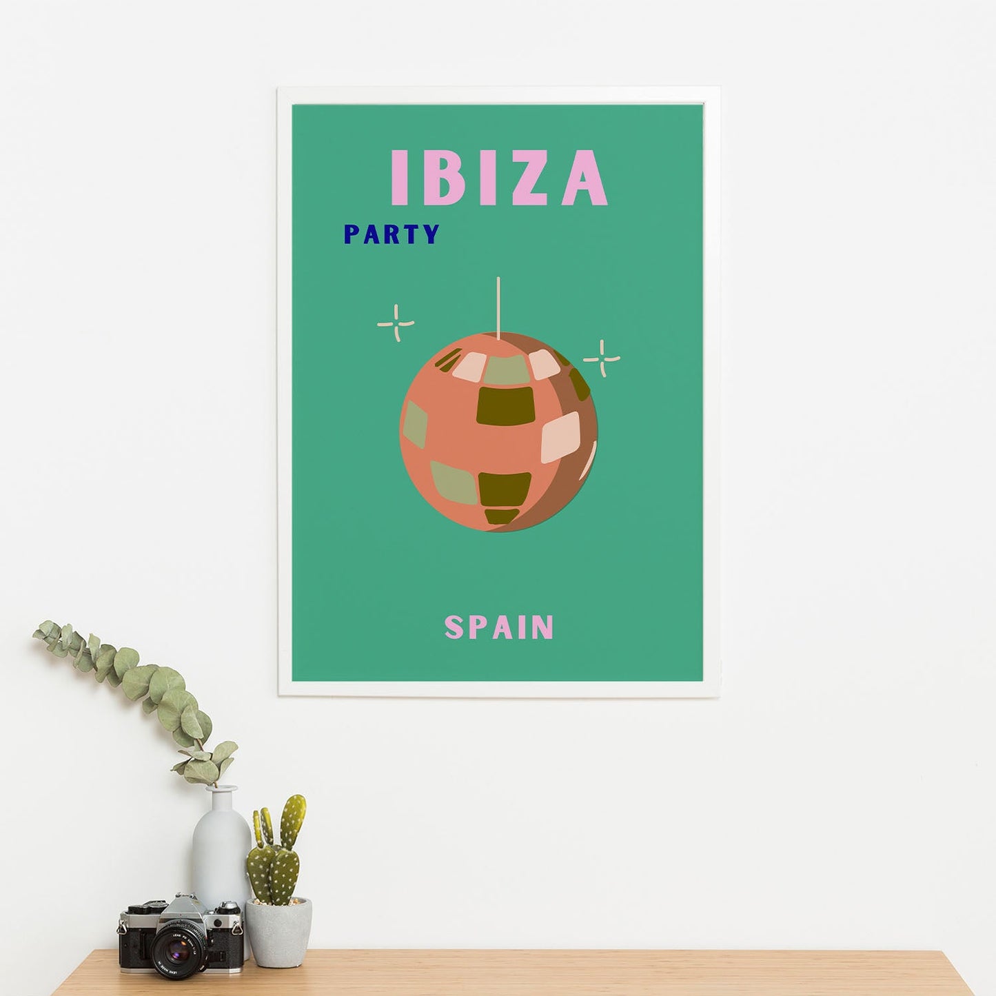 Wes Co Gallery Poster Ibiza Party Spain Colorful Travel 16 x 20" Home Goods - Travel Illustrations Edge to edge Art Print