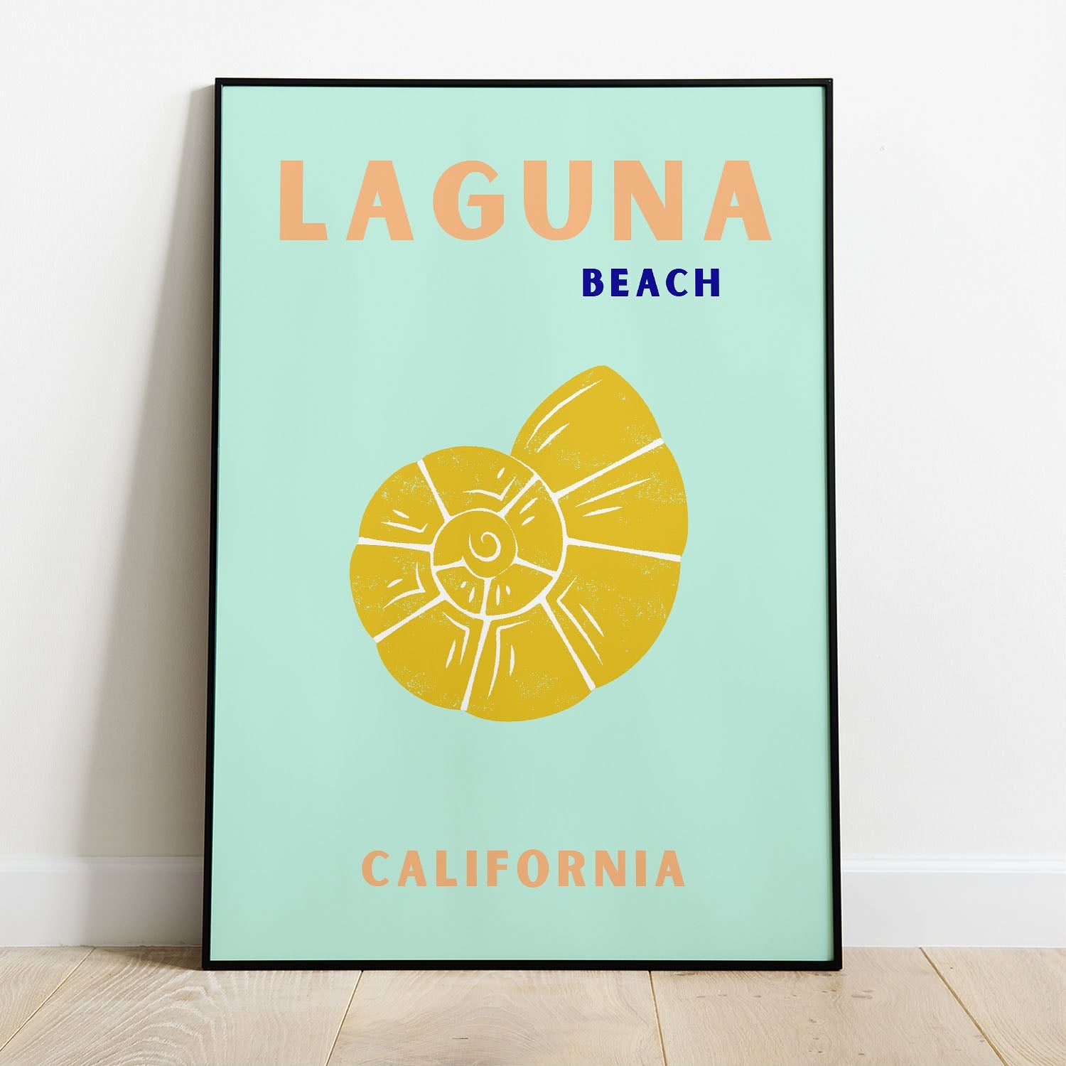 Wes Co Gallery Poster Laguna Beach Calirfornia Colorful Travel 8 x 10" Home Goods - Travel Illustrations Edge to edge Art Print