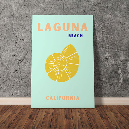 Wes Co Gallery Poster Laguna Beach Calirfornia Colorful Travel 11 x 17" Home Goods - Travel Illustrations Edge to edge Art Print