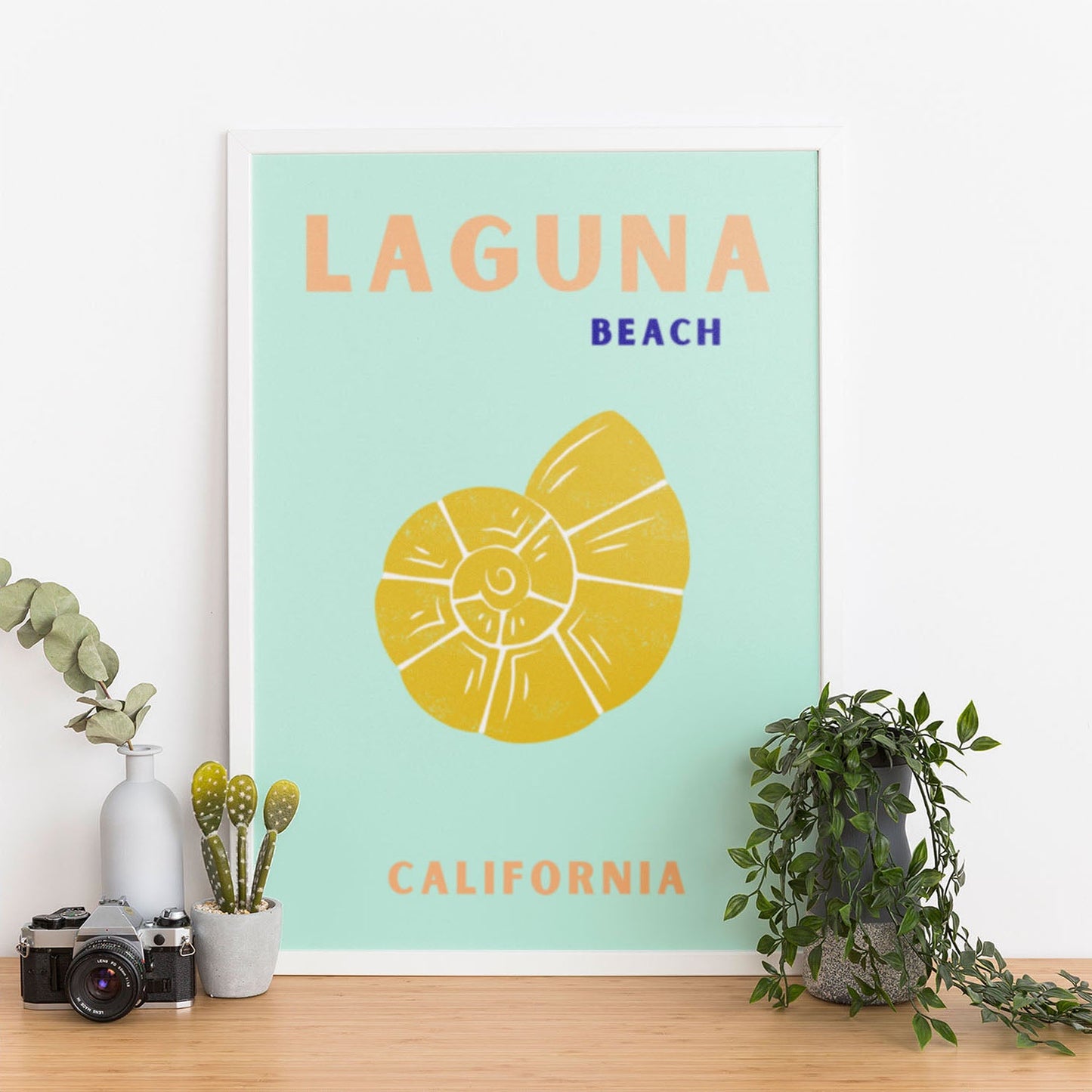 Wes Co Gallery Poster Laguna Beach Calirfornia Colorful Travel 12 x 16" Home Goods - Travel Illustrations Edge to edge Art Print