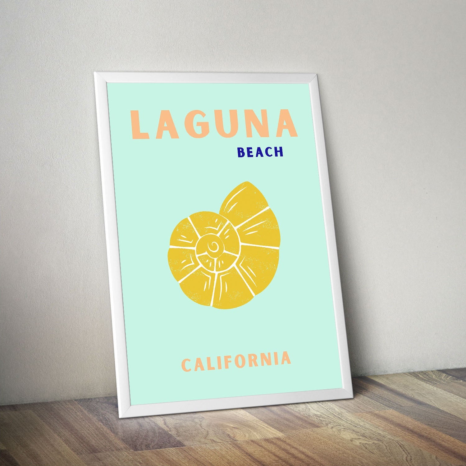 Wes Co Gallery Poster Laguna Beach Calirfornia Colorful Travel 16 x 20" Home Goods - Travel Illustrations Edge to edge Art Print