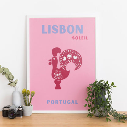 Wes Co Gallery Poster Lisbon Portugal Colorful Travel 12 x 16" Home Goods - Travel Illustrations Edge to edge Art Print