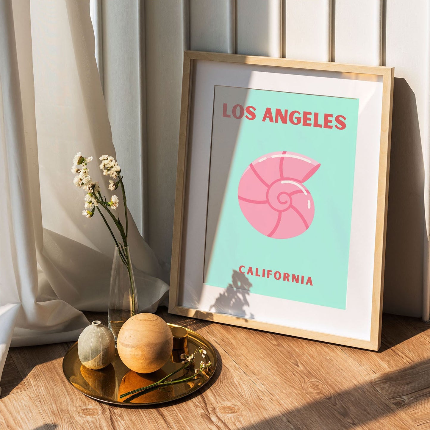 Wes Co Gallery Poster Los Angeles California Colorful Travel 5 x 7" Home Goods - Travel Illustrations Edge to edge Art Print