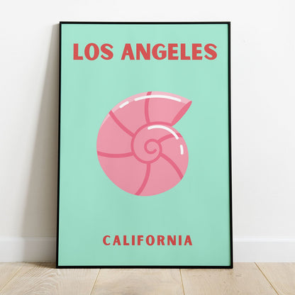 Wes Co Gallery Poster Los Angeles California Colorful Travel 8 x 10" Home Goods - Travel Illustrations Edge to edge Art Print