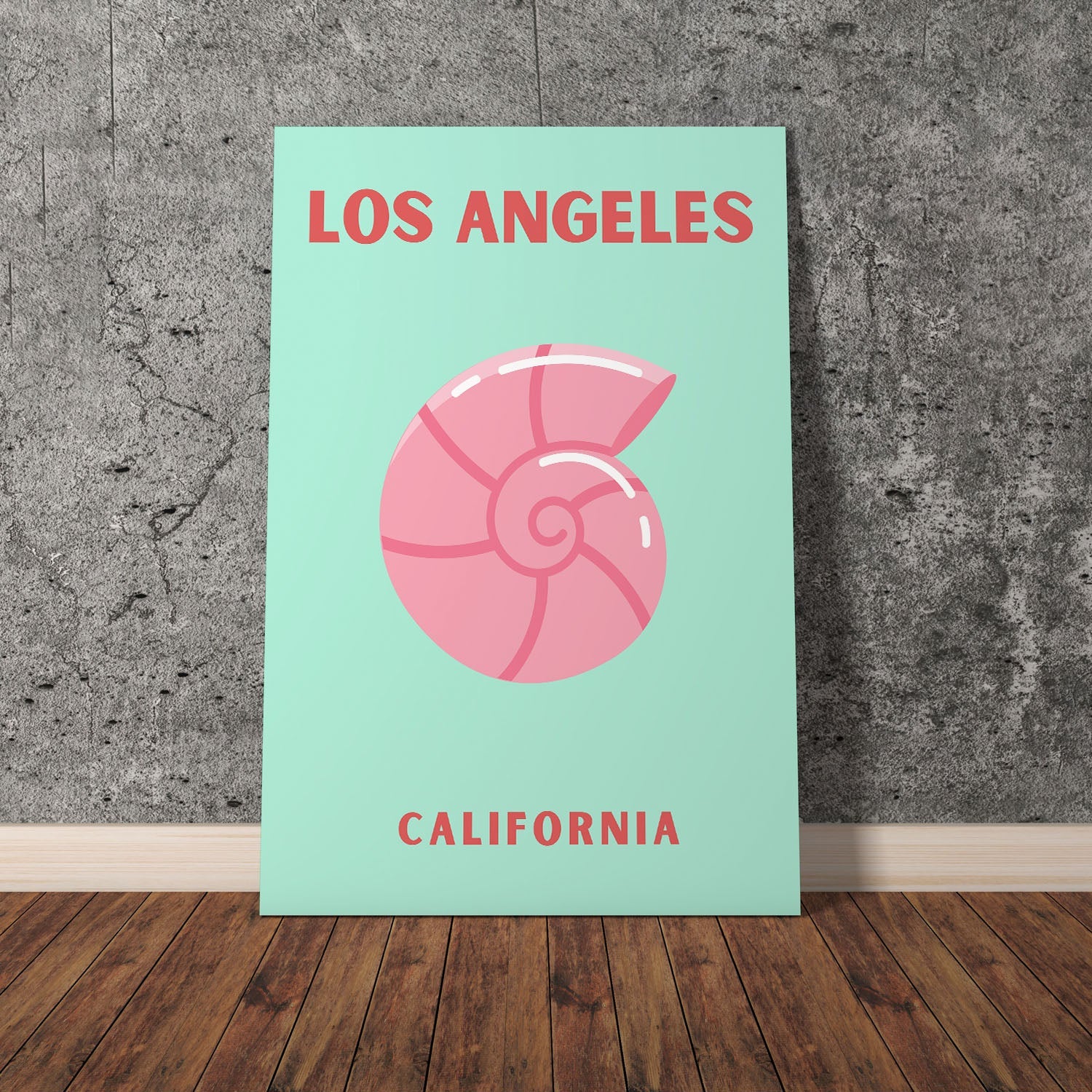 Wes Co Gallery Poster Los Angeles California Colorful Travel 11 x 17" Home Goods - Travel Illustrations Edge to edge Art Print