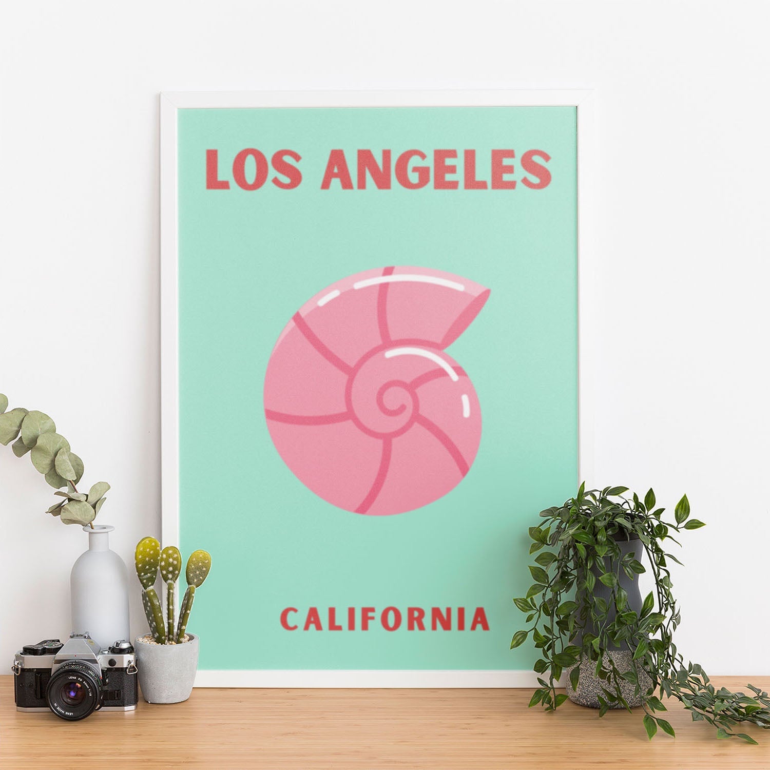 Wes Co Gallery Poster Los Angeles California Colorful Travel 12 x 16" Home Goods - Travel Illustrations Edge to edge Art Print