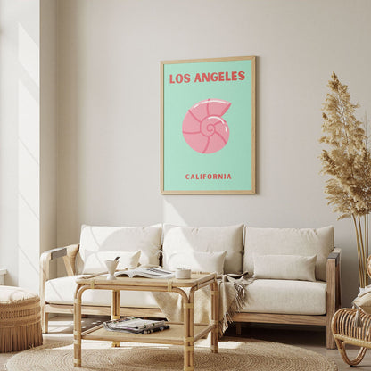 Wes Co Gallery Poster Los Angeles California Colorful Travel 12 x 16" Home Goods - Travel Illustrations Edge to edge Art Print