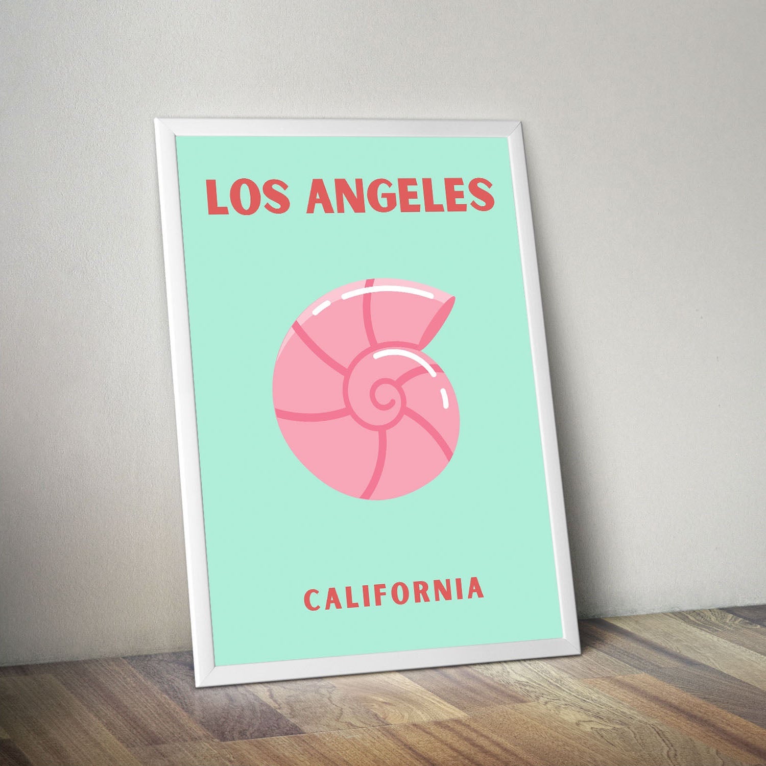 Wes Co Gallery Poster Los Angeles California Colorful Travel 16 x 20" Home Goods - Travel Illustrations Edge to edge Art Print