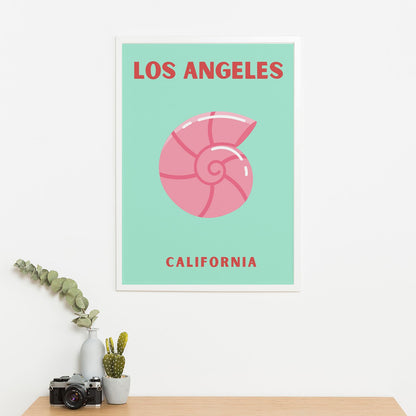 Wes Co Gallery Poster Los Angeles California Colorful Travel 16 x 20" Home Goods - Travel Illustrations Edge to edge Art Print