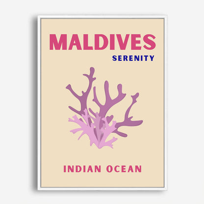 Wes Co Gallery Poster Maldives Serentiy Colorful Travel 5 x 7" Home Goods - Travel Illustrations Edge to edge Art Print