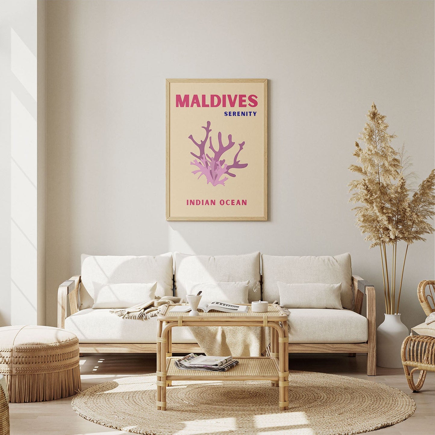 Wes Co Gallery Poster Maldives Serentiy Colorful Travel 8 x 10" Home Goods - Travel Illustrations Edge to edge Art Print