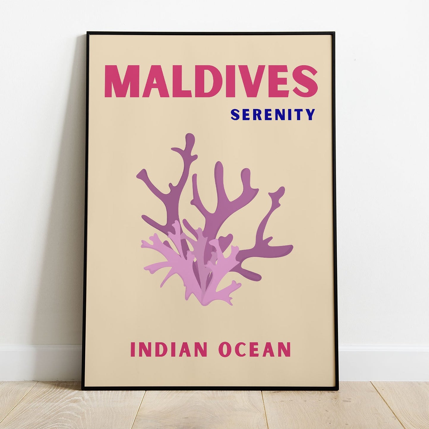 Wes Co Gallery Poster Maldives Serentiy Colorful Travel 8 x 10" Home Goods - Travel Illustrations Edge to edge Art Print