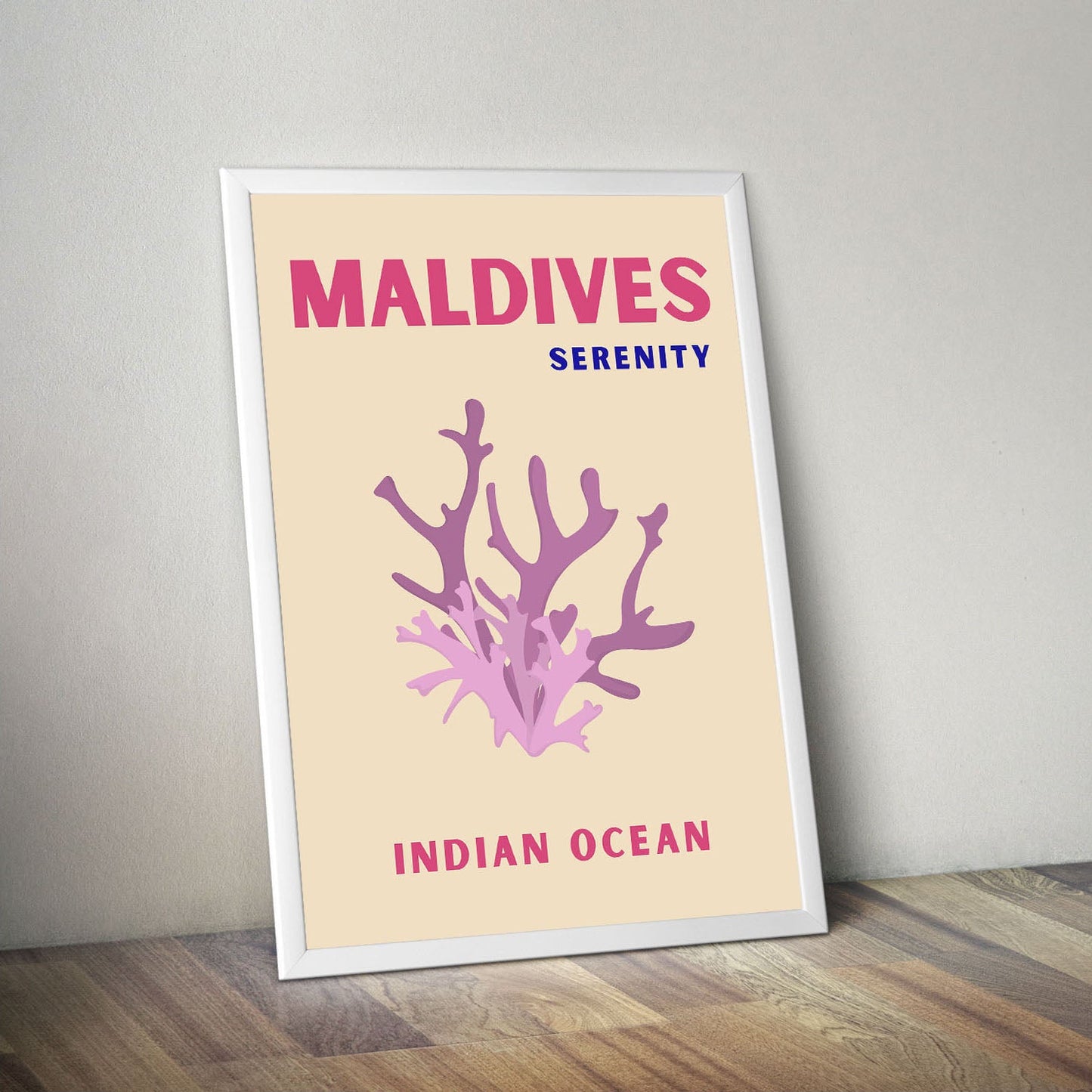 Wes Co Gallery Poster Maldives Serentiy Colorful Travel 16 x 20" Home Goods - Travel Illustrations Edge to edge Art Print