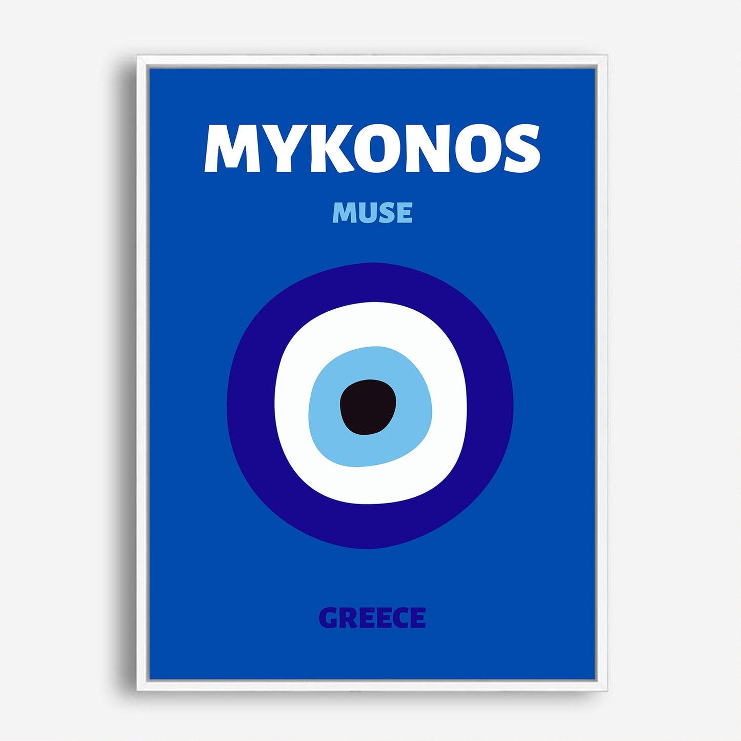 Wes Co Gallery Poster Mykonos Muse Greece Colorful Travel 5 x 7" Home Goods - Travel Illustrations Edge to edge Art Print