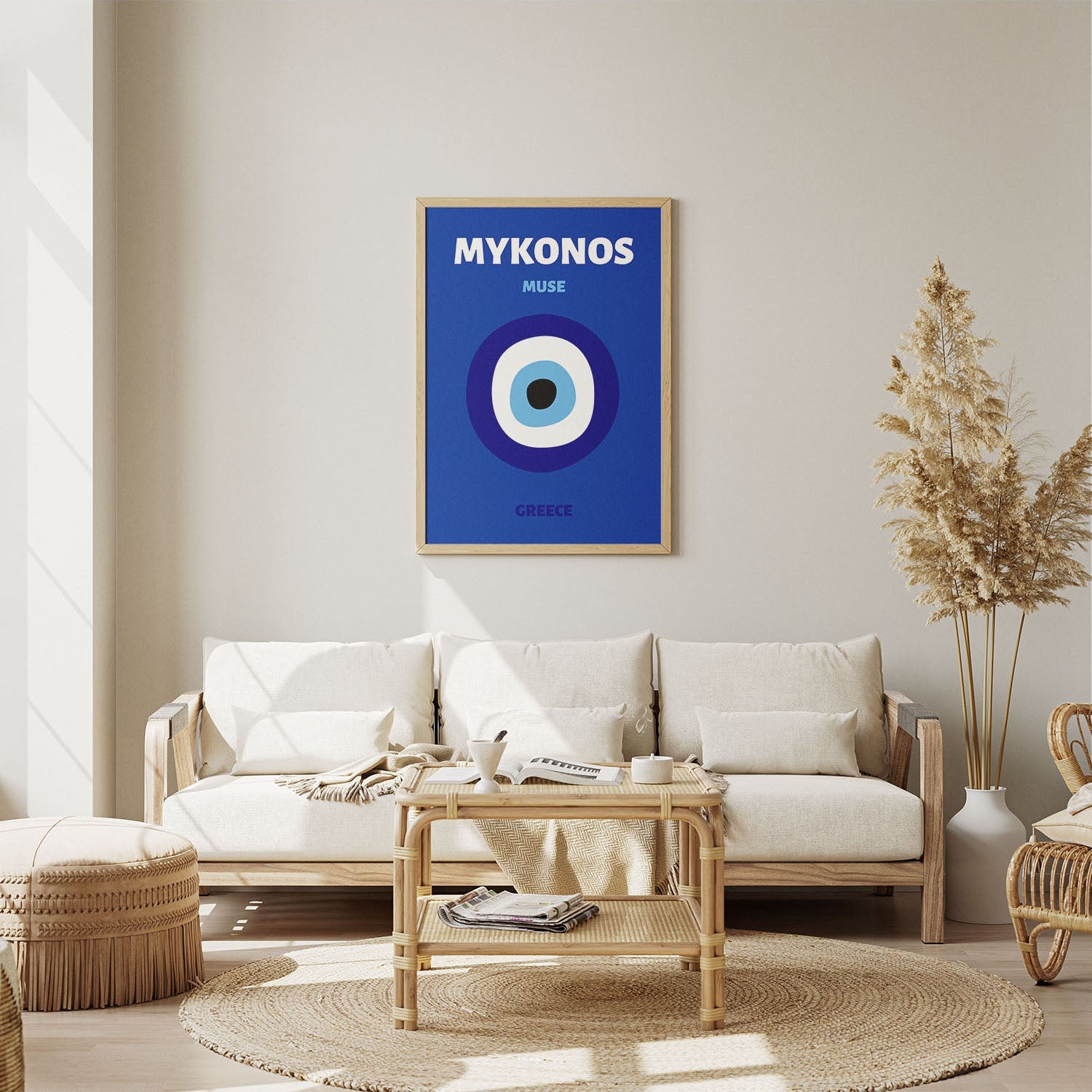 Wes Co Gallery Poster Mykonos Muse Greece Colorful Travel 8 x 10" Home Goods - Travel Illustrations Edge to edge Art Print