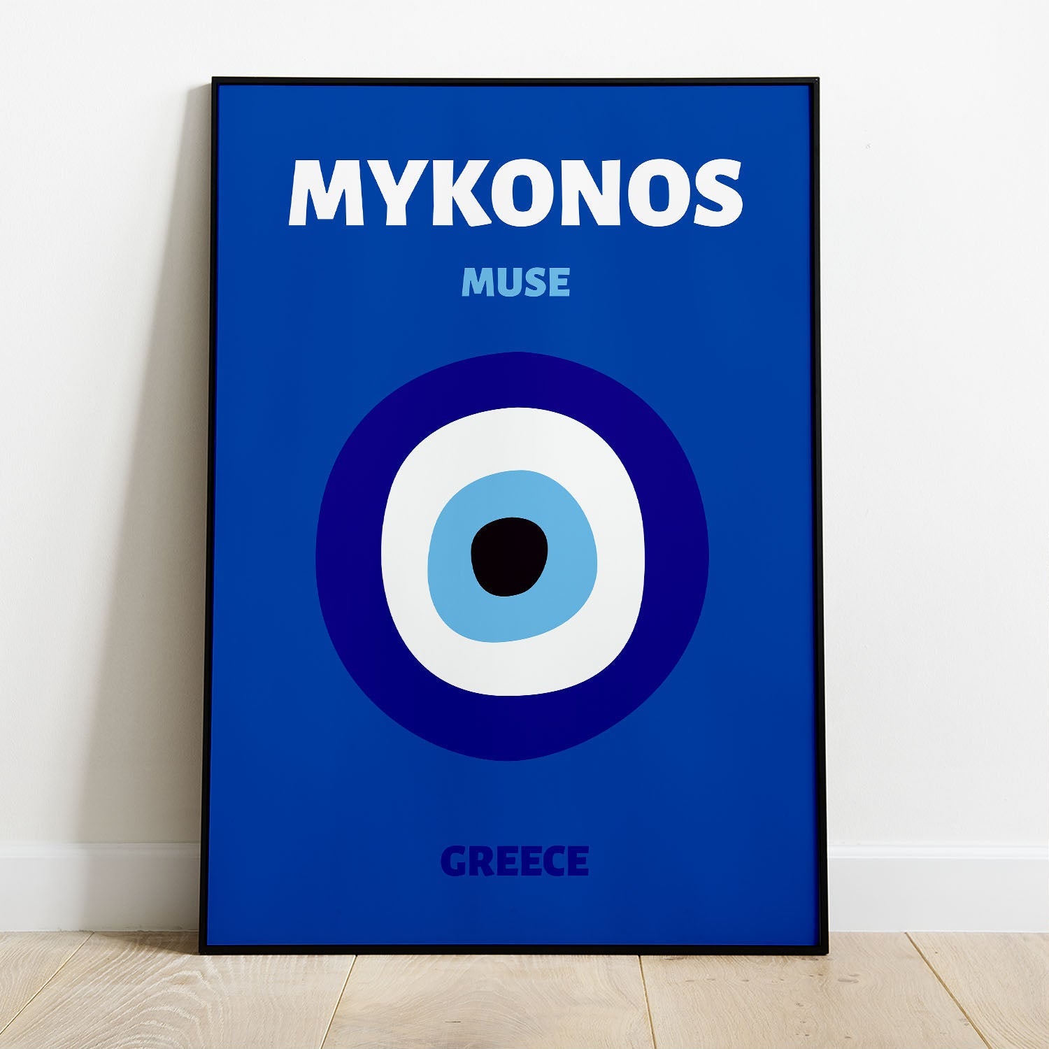 Wes Co Gallery Poster Mykonos Muse Greece Colorful Travel 8 x 10" Home Goods - Travel Illustrations Edge to edge Art Print