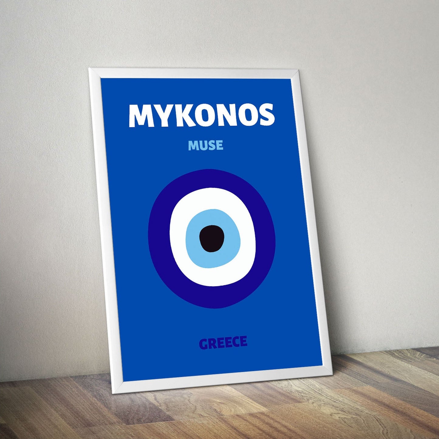 Wes Co Gallery Poster Mykonos Muse Greece Colorful Travel 16 x 20" Home Goods - Travel Illustrations Edge to edge Art Print