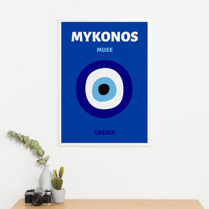 Wes Co Gallery Poster Mykonos Muse Greece Colorful Travel 16 x 20" Home Goods - Travel Illustrations Edge to edge Art Print