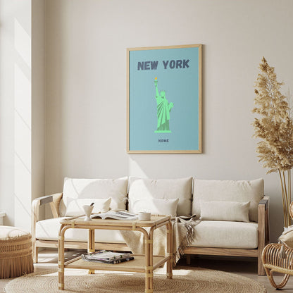 Wes Co Gallery Poster New York Colorful Travel 12 x 16" Home Goods - Travel Illustrations Edge to edge Art Print