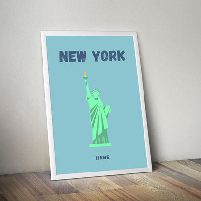 Wes Co Gallery Poster New York Colorful Travel 16 x 20" Home Goods - Travel Illustrations Edge to edge Art Print