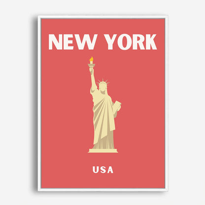 Wes Co Gallery Poster New York USA Colorful Travel 5 x 7" Home Goods - Travel Illustrations Edge to edge Art Print