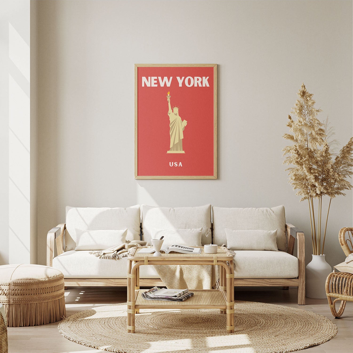 Wes Co Gallery Poster New York USA Colorful Travel 8 x 10" Home Goods - Travel Illustrations Edge to edge Art Print