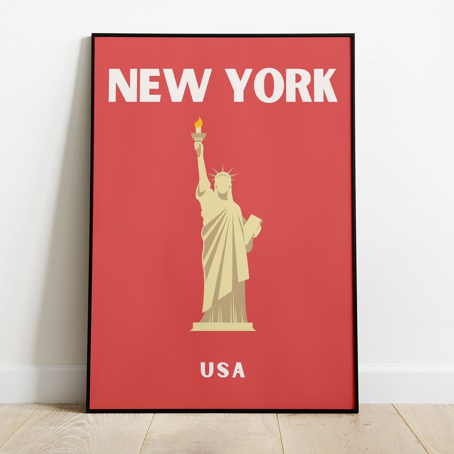 Wes Co Gallery Poster New York USA Colorful Travel 8 x 10" Home Goods - Travel Illustrations Edge to edge Art Print