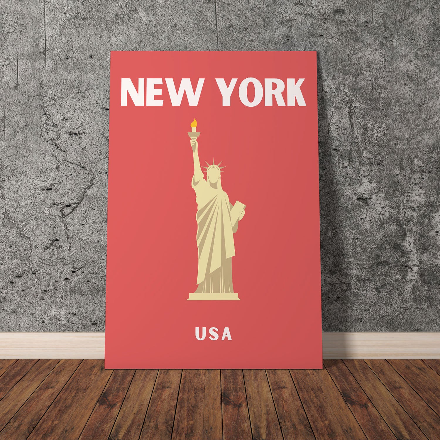 Wes Co Gallery Poster New York USA Colorful Travel 11 x 17" Home Goods - Travel Illustrations Edge to edge Art Print