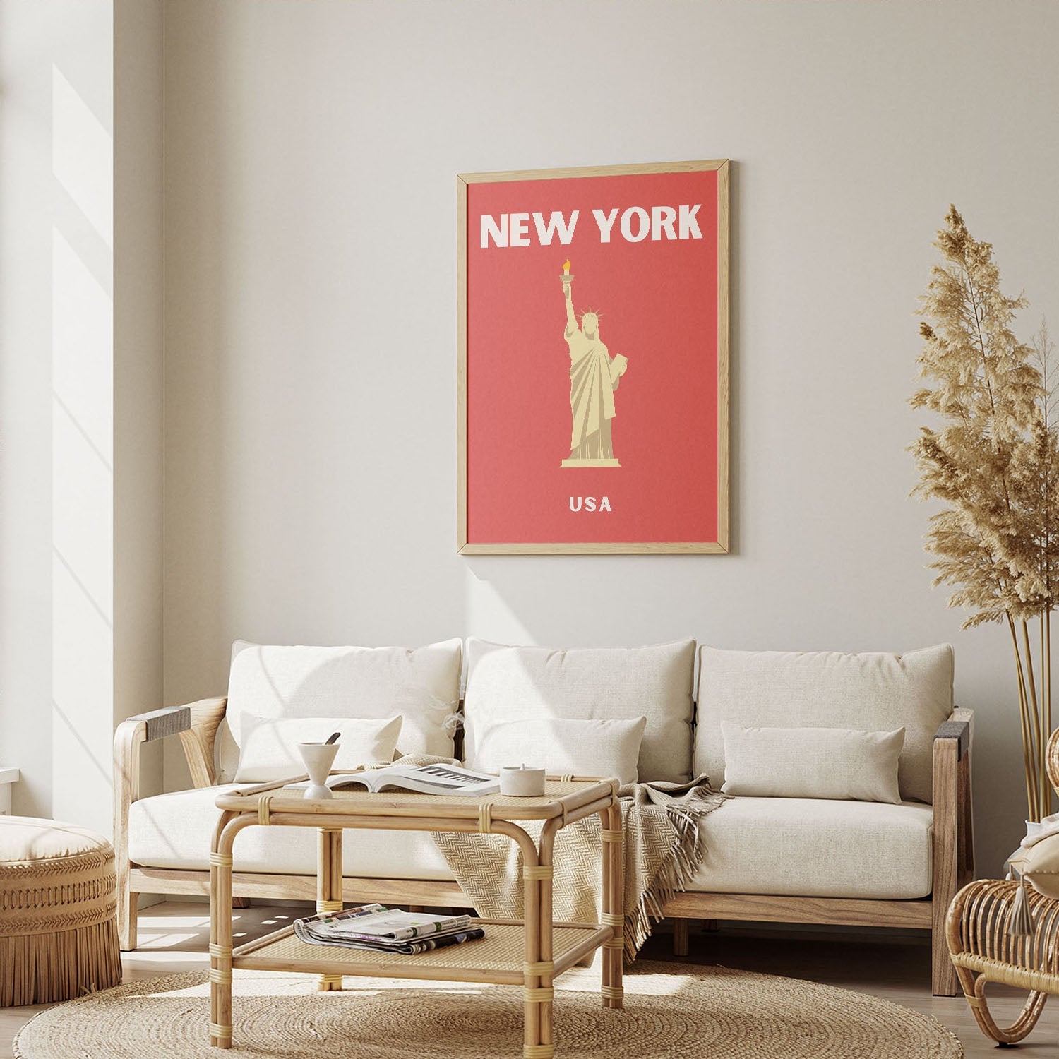 Wes Co Gallery Poster New York USA Colorful Travel 12 x 16" Home Goods - Travel Illustrations Edge to edge Art Print