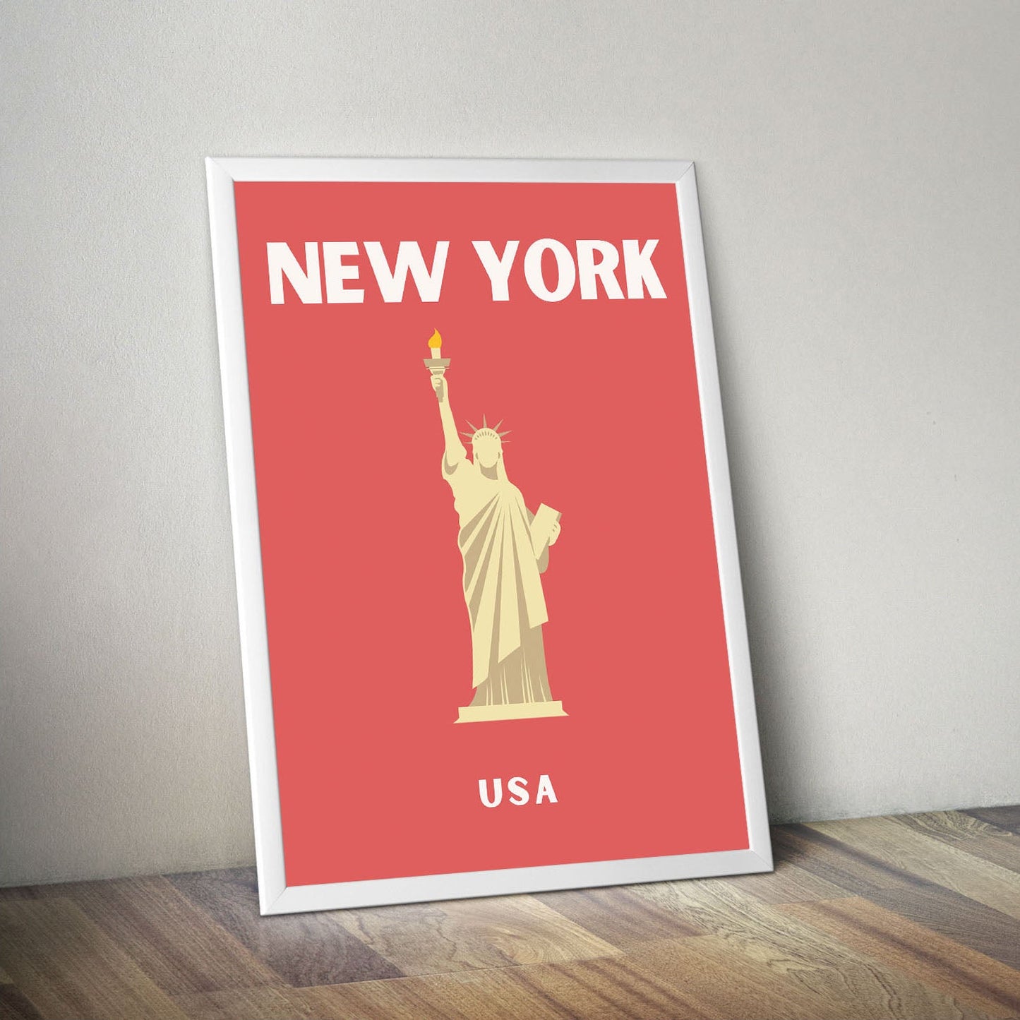 Wes Co Gallery Poster New York USA Colorful Travel 16 x 20" Home Goods - Travel Illustrations Edge to edge Art Print