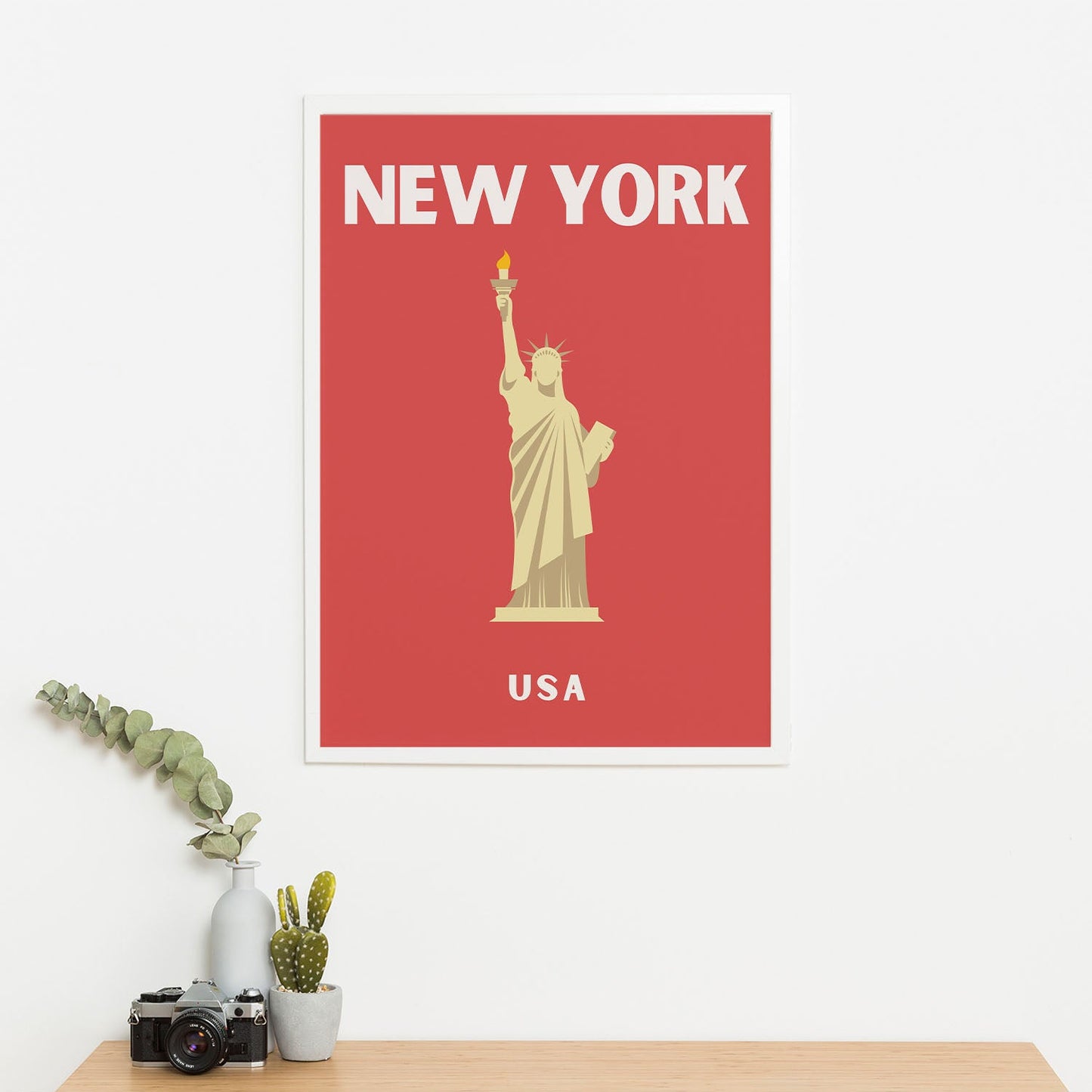 Wes Co Gallery Poster New York USA Colorful Travel 16 x 20" Home Goods - Travel Illustrations Edge to edge Art Print