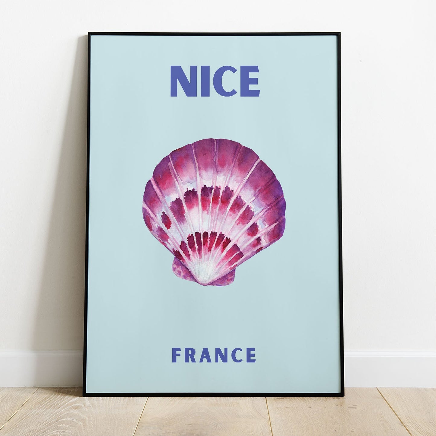 Wes Co Gallery Poster Nice France Colorful Travel 8 x 10" Home Goods - Travel Illustrations Edge to edge Art Print