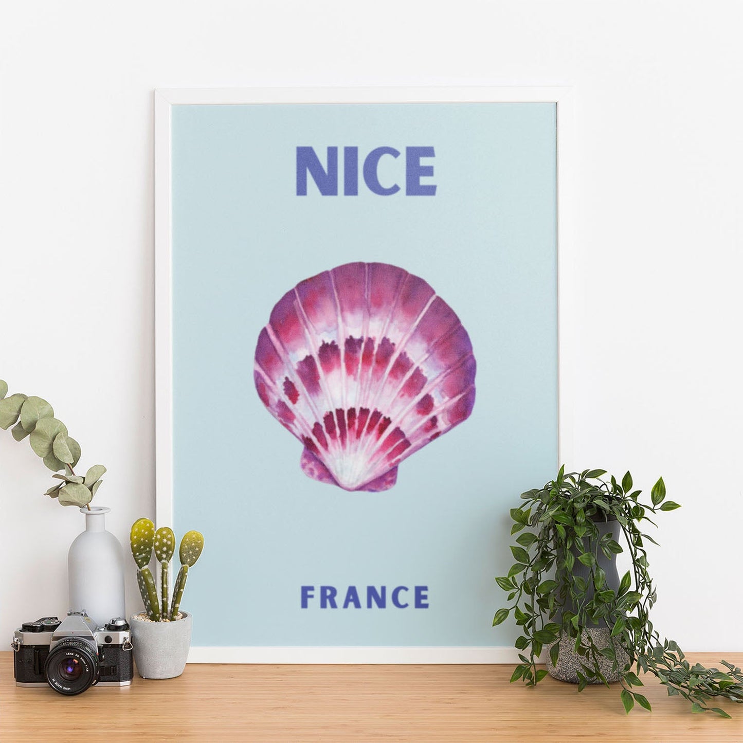 Wes Co Gallery Poster Nice France Colorful Travel 12 x 16" Home Goods - Travel Illustrations Edge to edge Art Print