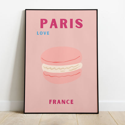 Wes Co Gallery Poster Paris Pink France Colorful Travel 8 x 10" Home Goods - Travel Illustrations Edge to edge Art Print