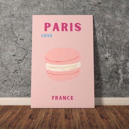 Wes Co Gallery Poster Paris Pink France Colorful Travel 11 x 17" Home Goods - Travel Illustrations Edge to edge Art Print